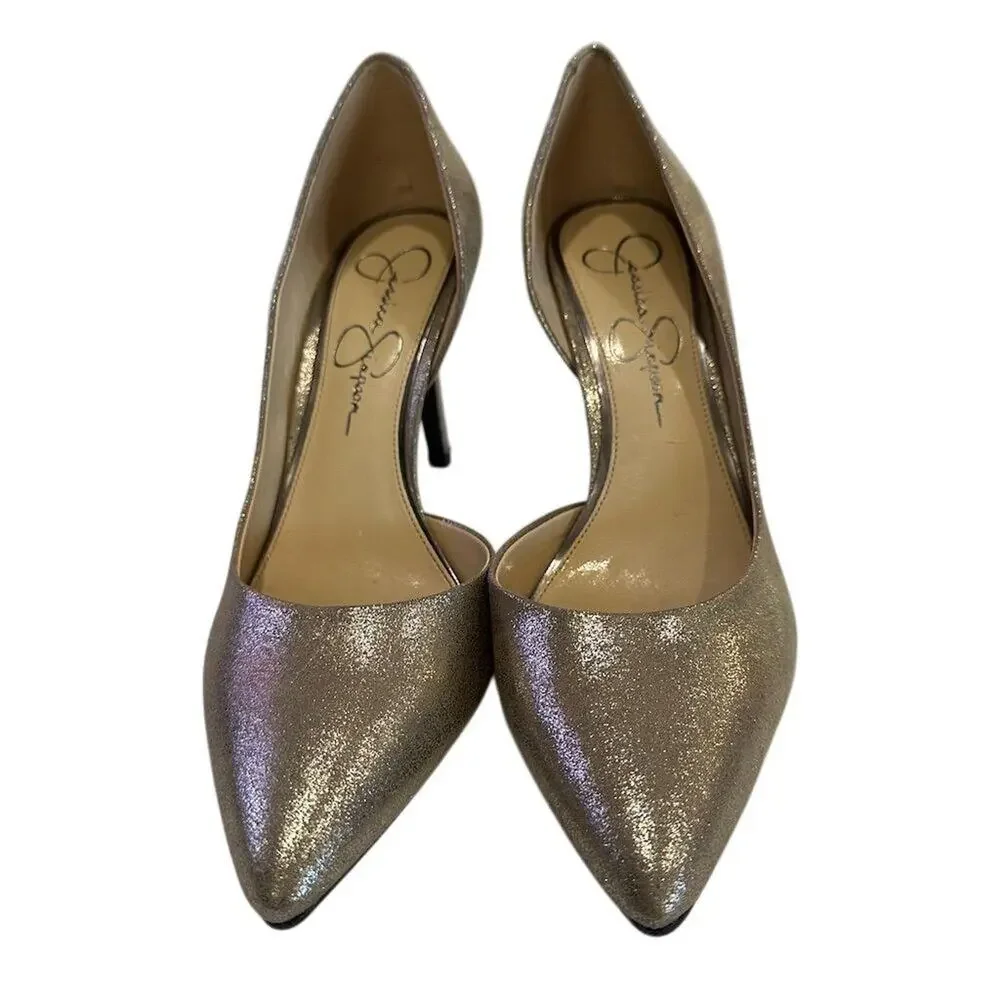 Jessica Simpson Women's bronze Gold Pointed Toe Stiletto Heels Size 8‎ pump